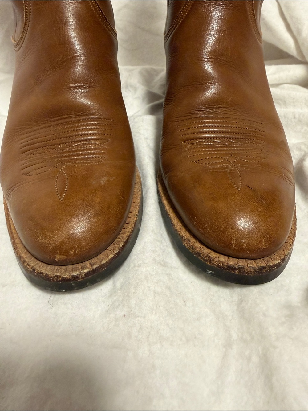 Lucchese San Antonio women's Brown Leather Cowboy Boots crafted in 1981 size 7B - Picture 8 of 8